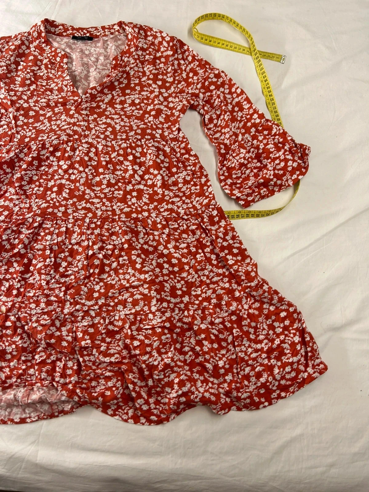 Rode lange jurk met witte print esmara – photo 5
